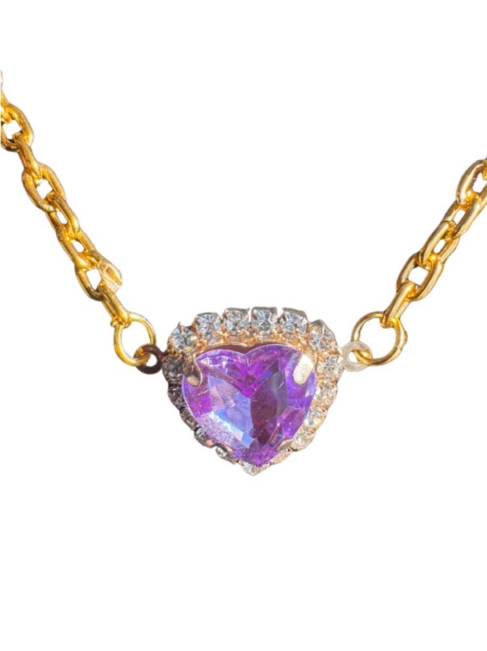Handmade Purple Heart with Rhinestone